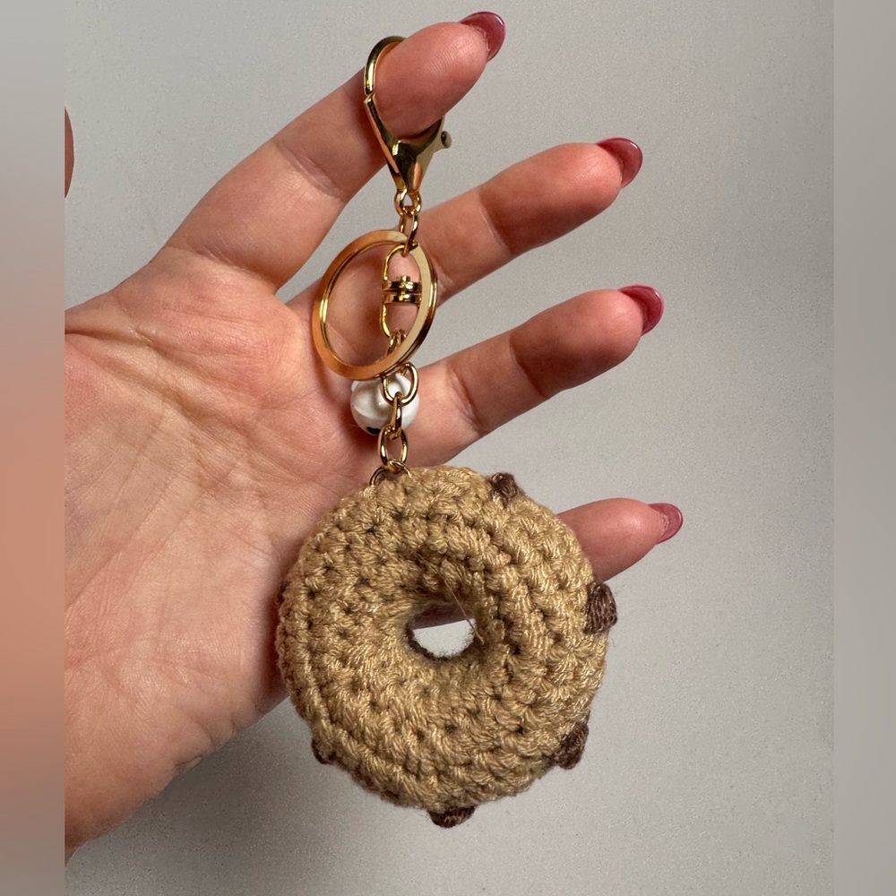 Crocheted Donut Bag Charm/KeyChain Hand Made Whimsical Bag Charms - Picture 5 of 5